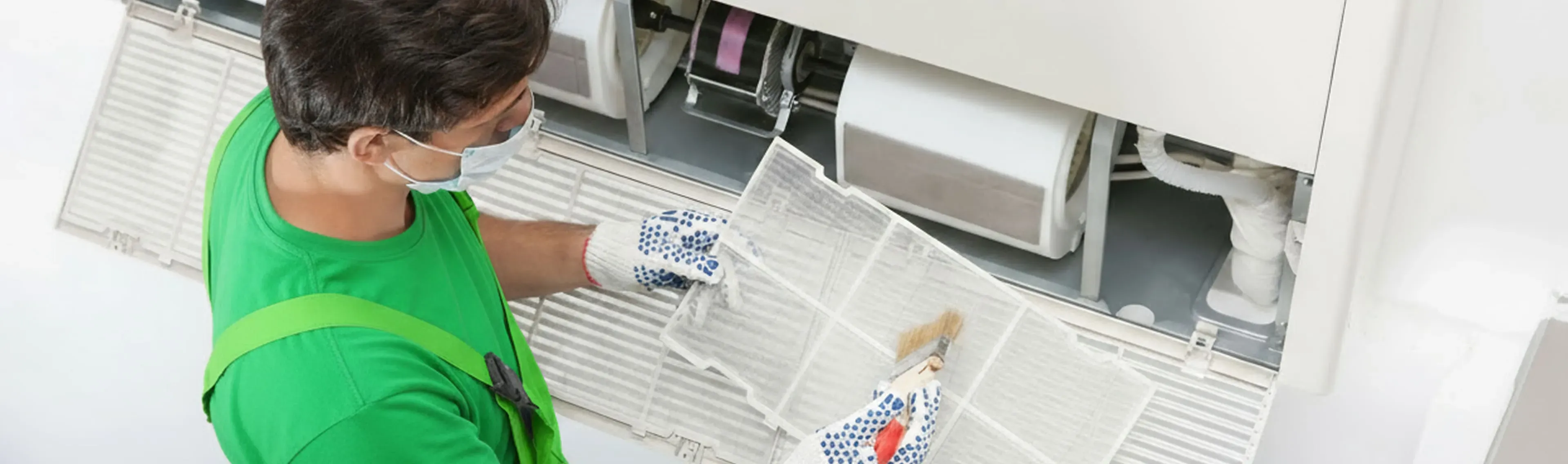 Rapid Response technician performing professional air filtration installation service in Southwest Florida