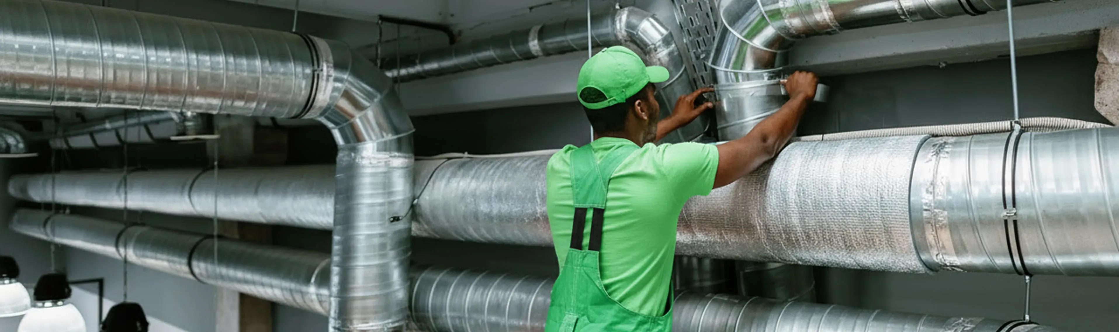 Rapid Response technician performing professional ductwork repair service in Southwest Florida