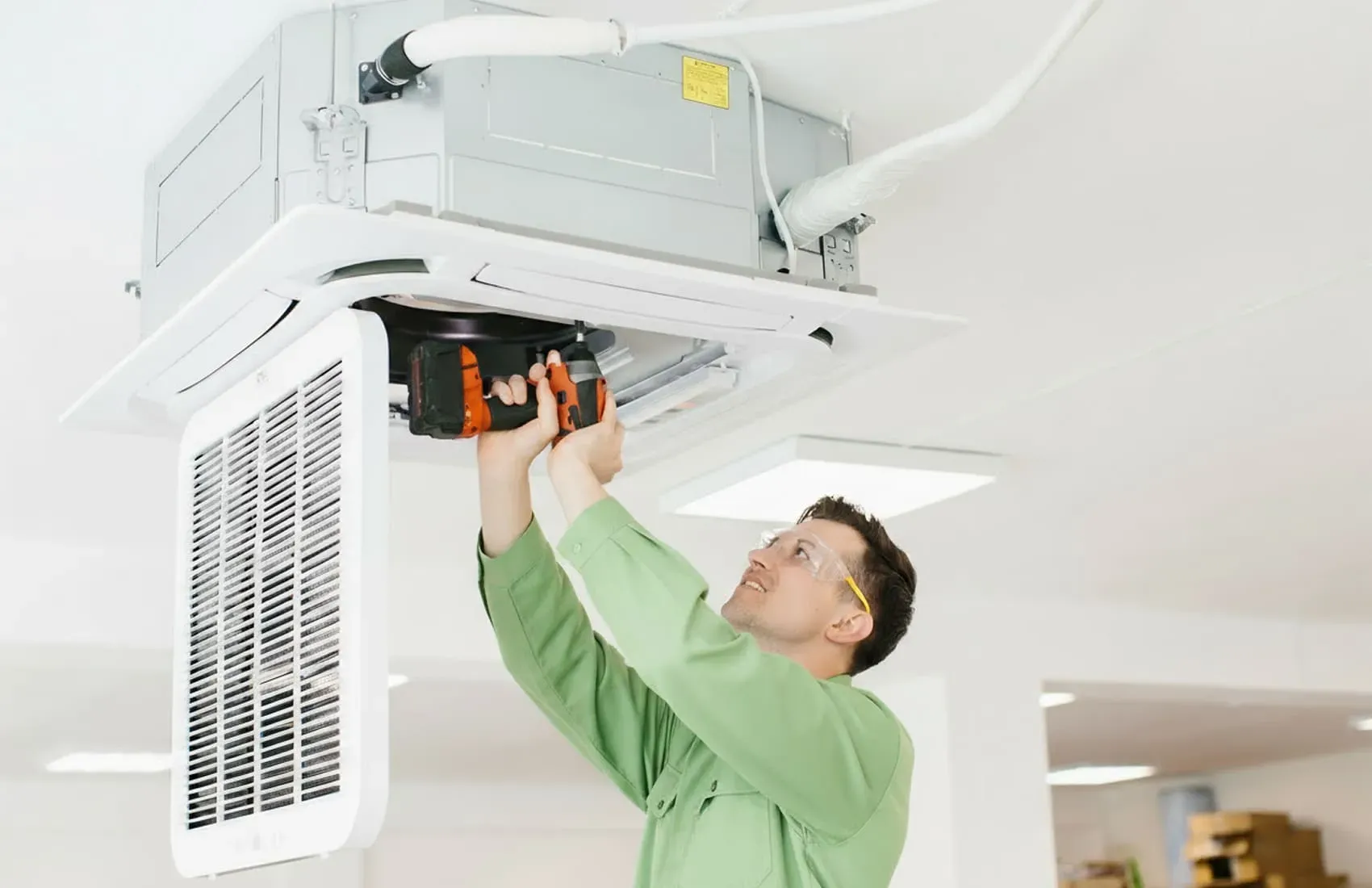 Rapid Response technician performing professional AC installation service