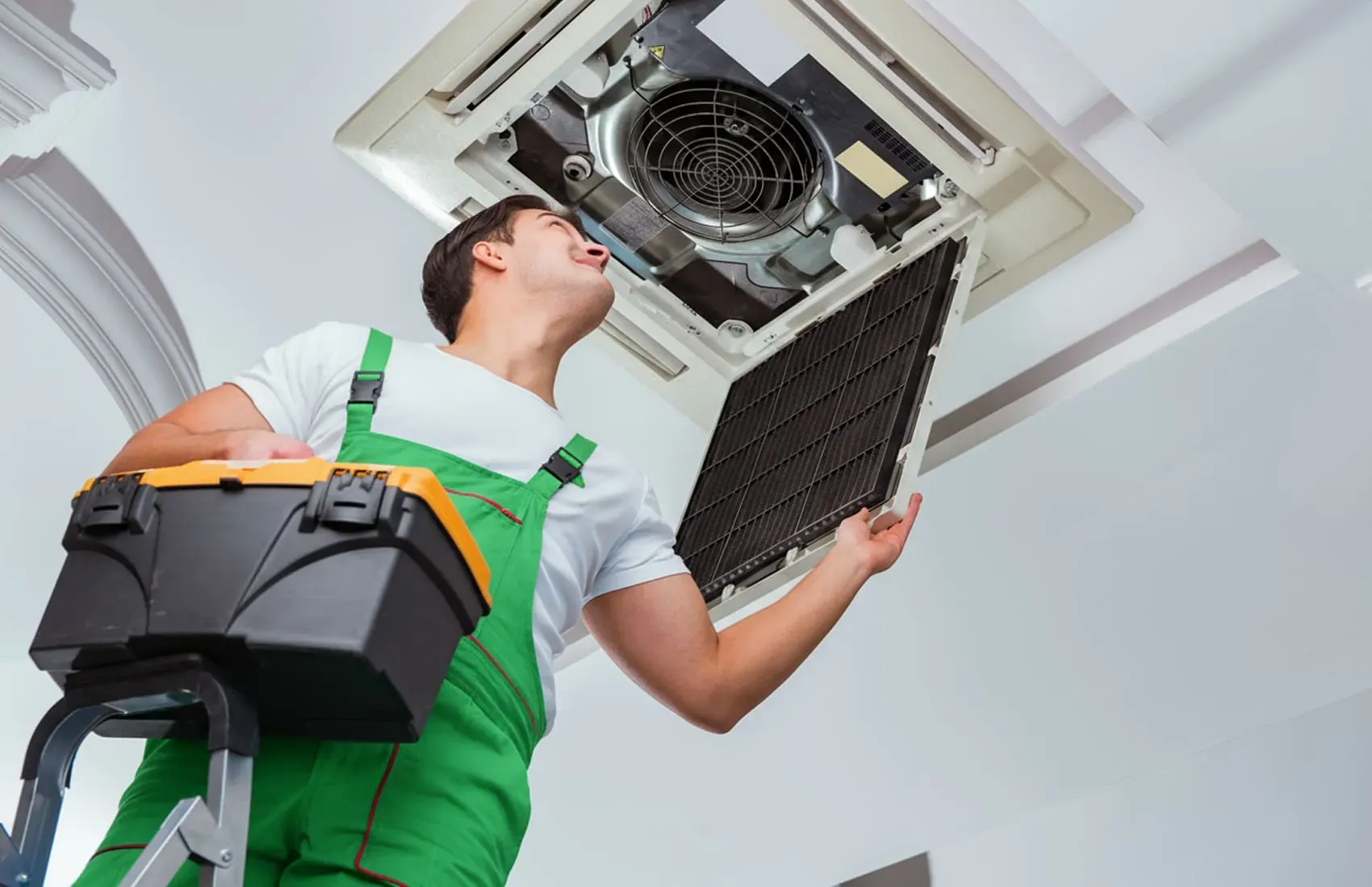 Rapid Response technician performing professional HVAC repair service