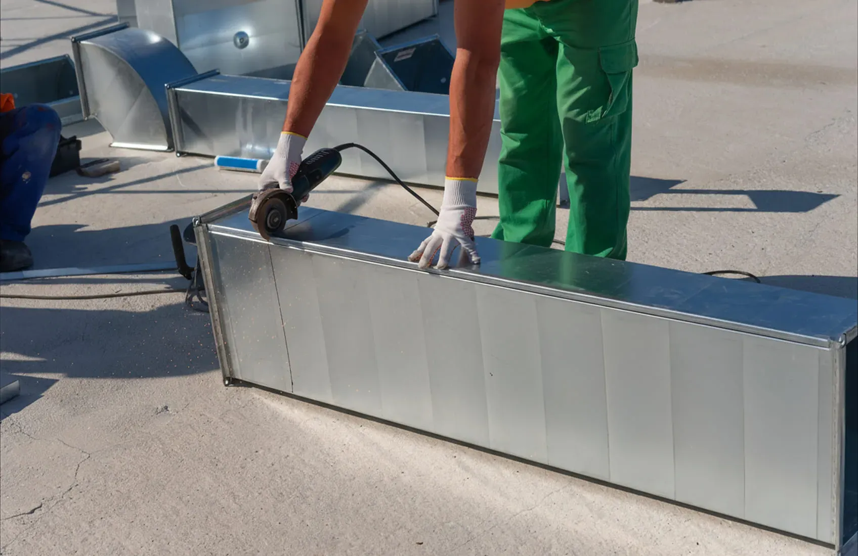 Rapid Response technician performing professional ductwork repair service